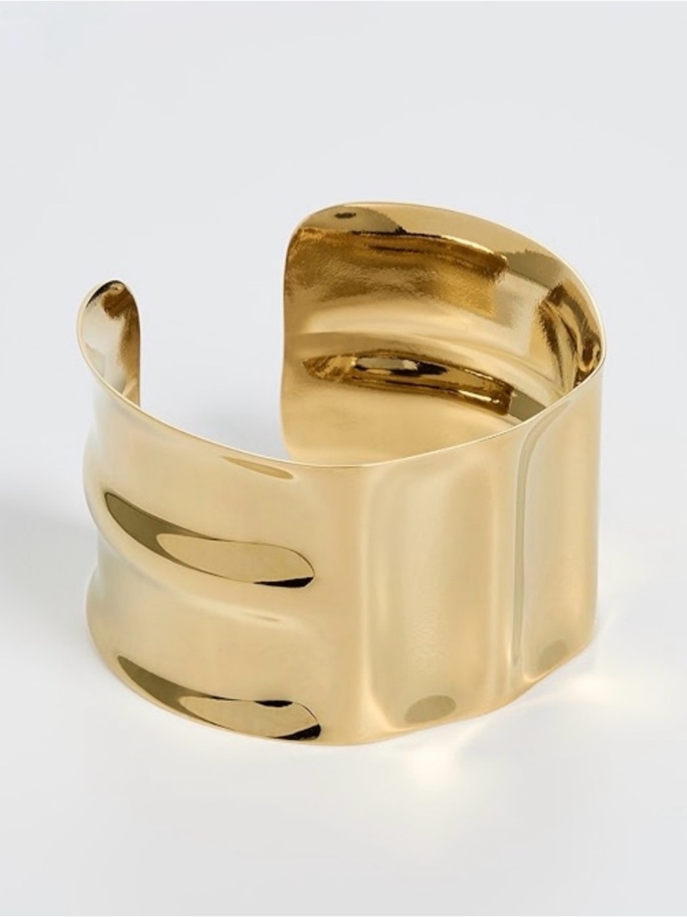 Stunning 24k Gold Plated Hammered Cuff Bracelet by Mayamar